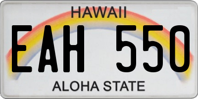 HI license plate EAH550