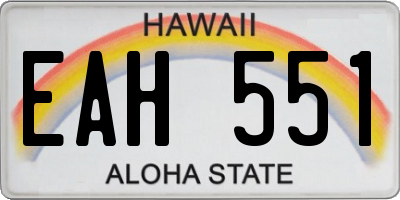 HI license plate EAH551