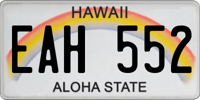 HI license plate EAH552