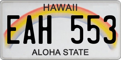 HI license plate EAH553