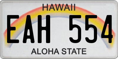 HI license plate EAH554