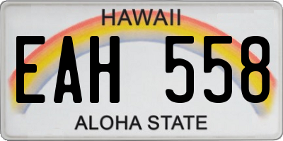 HI license plate EAH558