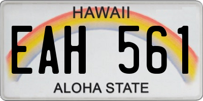 HI license plate EAH561