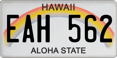 HI license plate EAH562