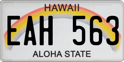 HI license plate EAH563