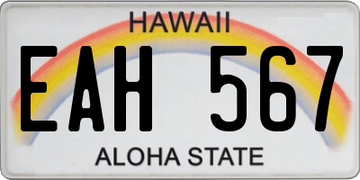 HI license plate EAH567