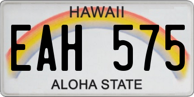 HI license plate EAH575