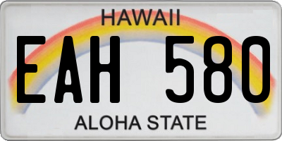 HI license plate EAH580