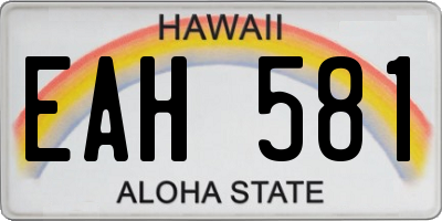 HI license plate EAH581