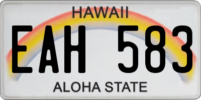 HI license plate EAH583