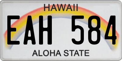 HI license plate EAH584