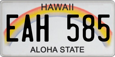 HI license plate EAH585