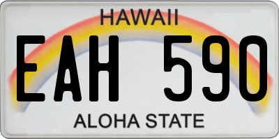 HI license plate EAH590