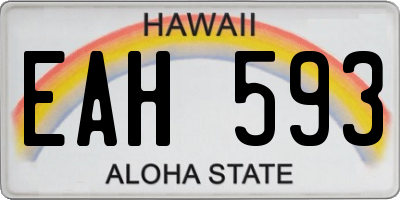 HI license plate EAH593