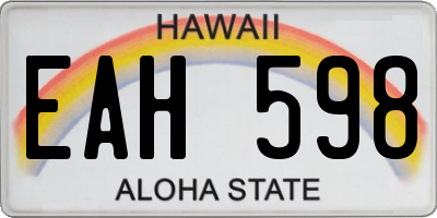 HI license plate EAH598