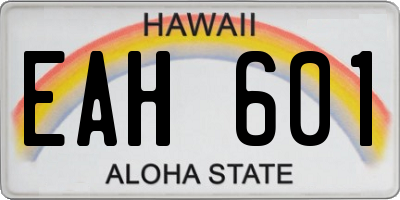 HI license plate EAH601