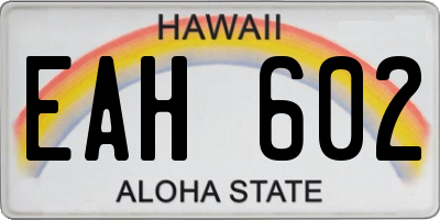 HI license plate EAH602