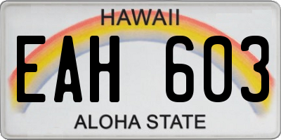 HI license plate EAH603