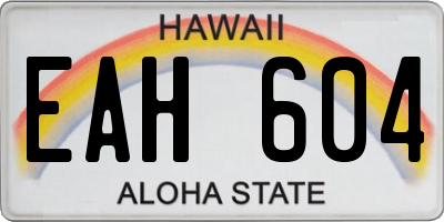 HI license plate EAH604