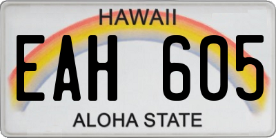 HI license plate EAH605