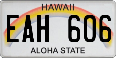 HI license plate EAH606