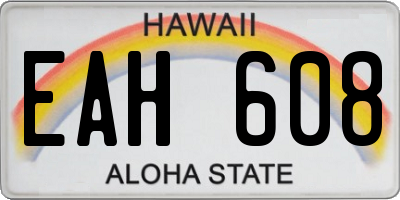 HI license plate EAH608