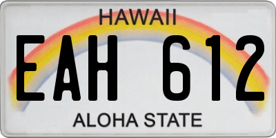 HI license plate EAH612