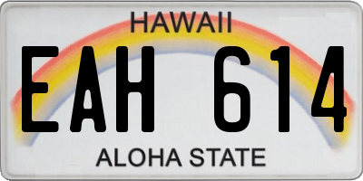 HI license plate EAH614