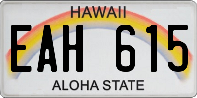 HI license plate EAH615