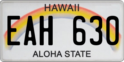 HI license plate EAH630