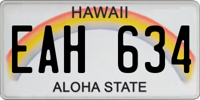 HI license plate EAH634