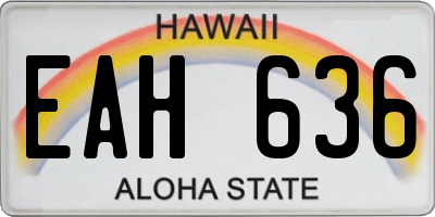 HI license plate EAH636