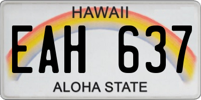 HI license plate EAH637