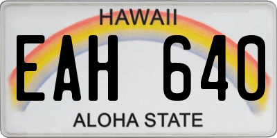 HI license plate EAH640