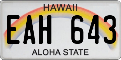 HI license plate EAH643