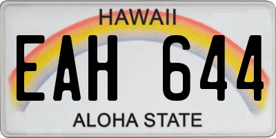 HI license plate EAH644