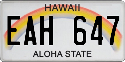 HI license plate EAH647