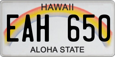 HI license plate EAH650