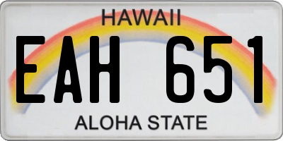 HI license plate EAH651