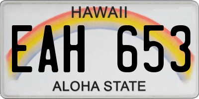 HI license plate EAH653