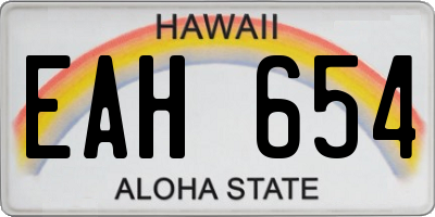 HI license plate EAH654