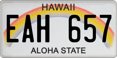 HI license plate EAH657