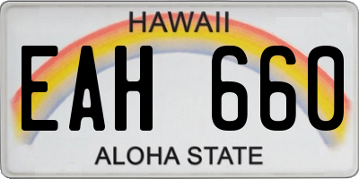 HI license plate EAH660