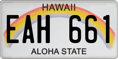 HI license plate EAH661