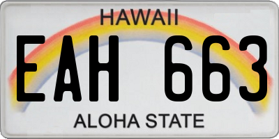 HI license plate EAH663