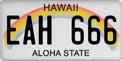 HI license plate EAH666