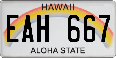 HI license plate EAH667