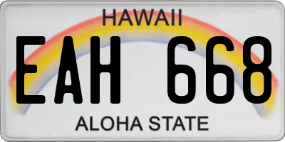 HI license plate EAH668