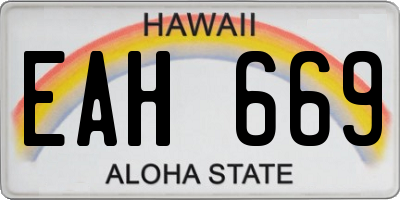 HI license plate EAH669