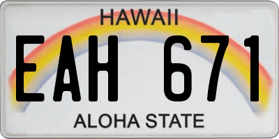 HI license plate EAH671